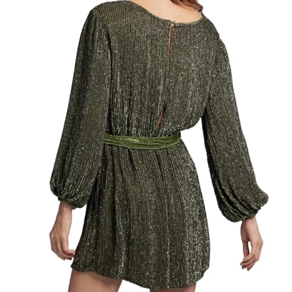 Retrofete Grace Green Sequin Dress Size XS